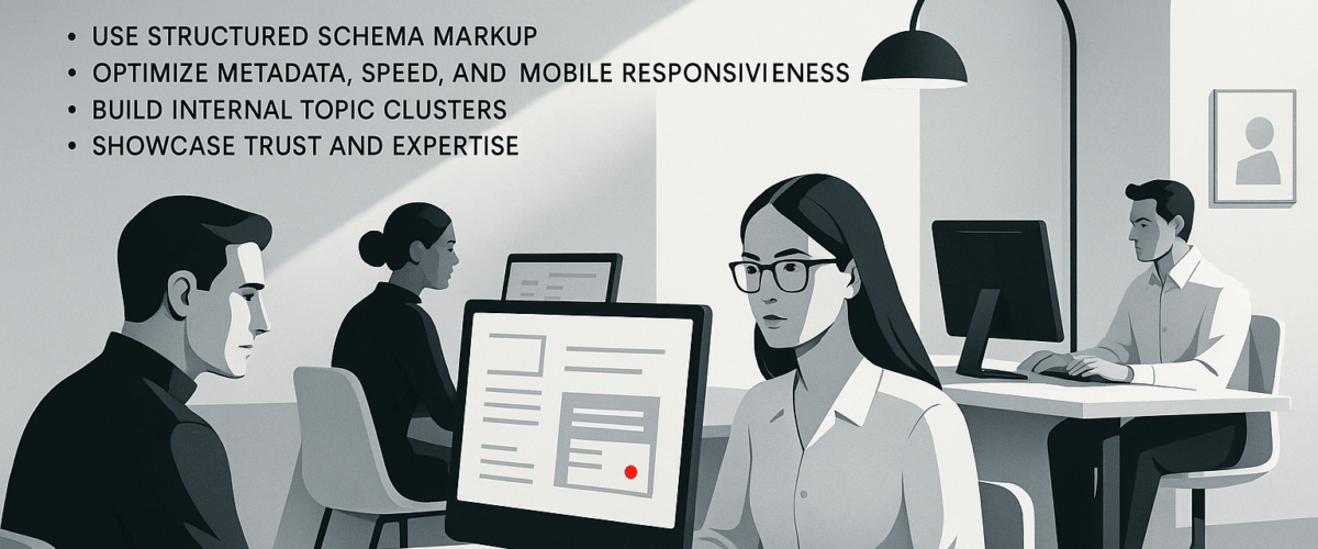 An Image illustrating Top-AI-search-optimization-checklist-for-websites - By Be the Answer